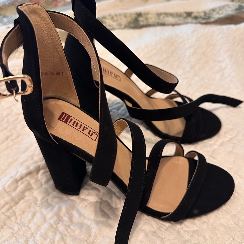 Elegant Black Strappy Heels